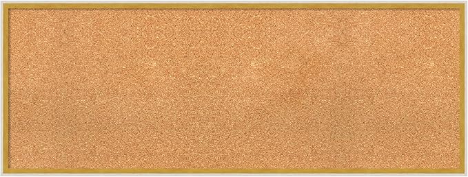 Amanti Art Natural Cork Board for Wall, 17x45 Vision Board with White Frame, Oversize Corkboard Office Decor for Home Organization, Modern Corkboard Pinboard to Display Items for Home Organization in-DeskLoop Office