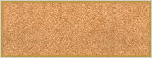 Amanti Art Natural Cork Board for Wall, 17x45 Vision Board with White Frame, Oversize Corkboard Office Decor for Home Organization, Modern Corkboard Pinboard to Display Items for Home Organization in-DeskLoop Office
