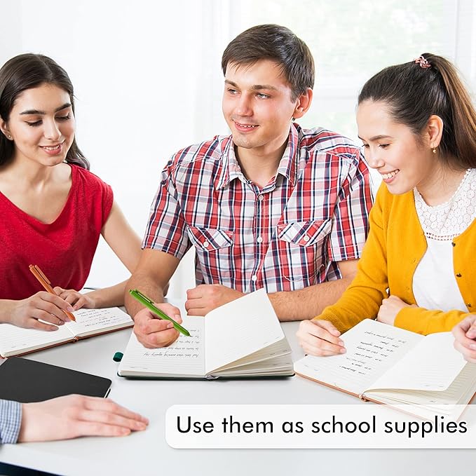 feela Journal Notebook Bulk for School, Hardcover Business Classic Ruled Lined Journals with Pen Holder for Work Office Journaling, with 5 Black Pens, 120 GSM, 5.1”x8.3”, 5 Pack, A5, Vintage Colors-DeskLoop Office