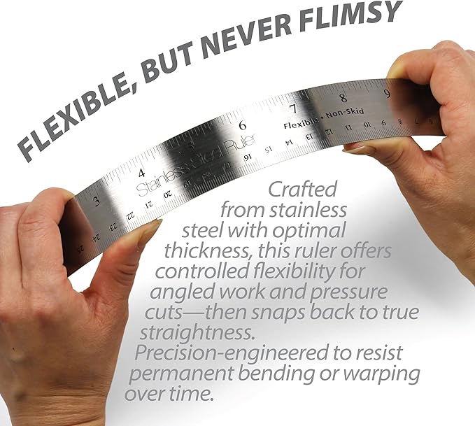 Officemate Classic Stainless Steel Metal Ruler, 15 inches - Image 5