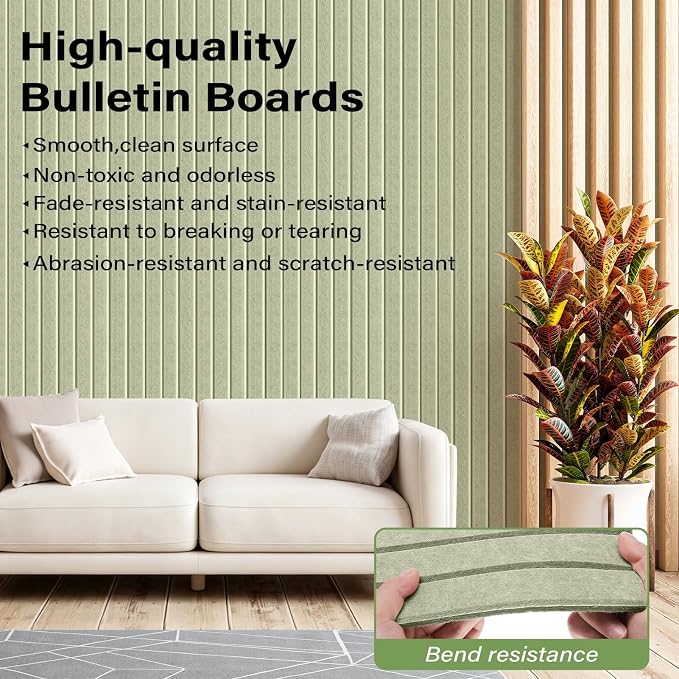 Large Felt Bulletin Board，47.2" x 35.4" 12 Pack Cork Board Alternative - Image 5