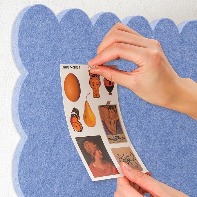 Lightomorrow Scalloped Bulletin Board, 24 x 18 Inches Felt Pin Board - Image 4