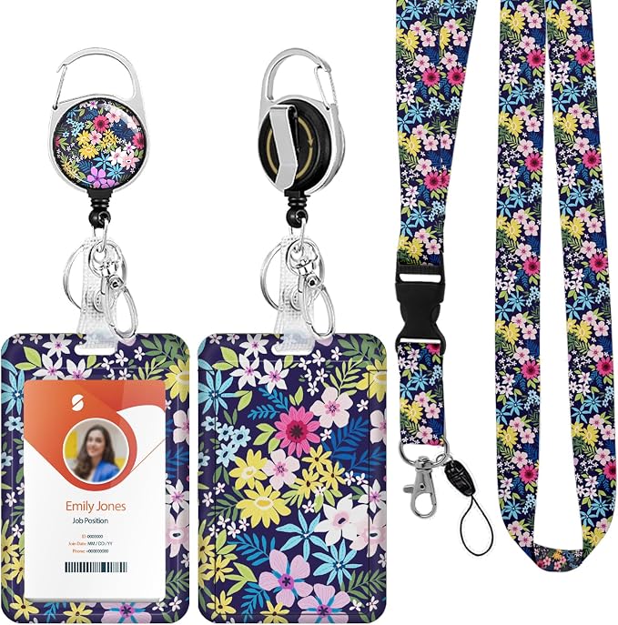 ID Badge Holder with Lanyard, Retractable ID Badge Card Holders Detachable Neck by Boutilon