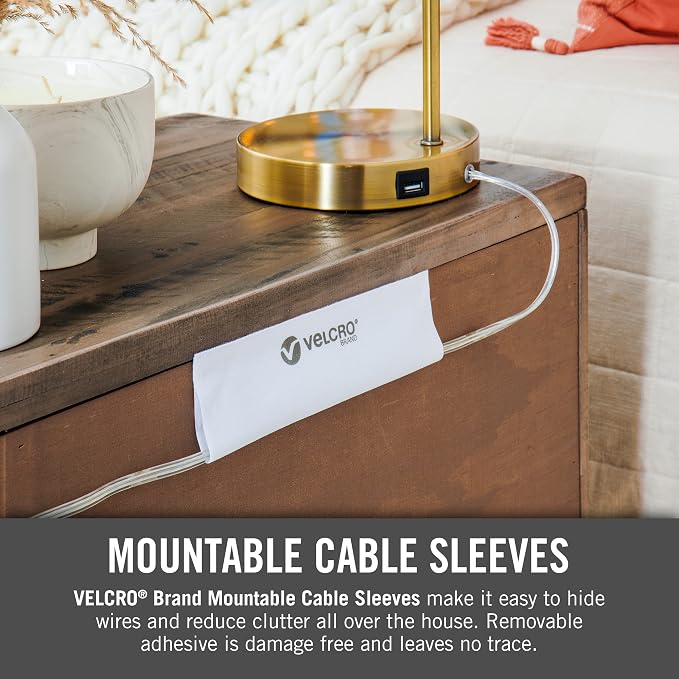 VELCRO Brand Mountable Cable Management Sleeve | Cord Hider Mounts on Walls or - Image 4
