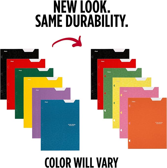 Five Star 4-Pocket Folder, 6 Pack, Paper Folder, Fits 3-Ring Binders, Holds - Image 2