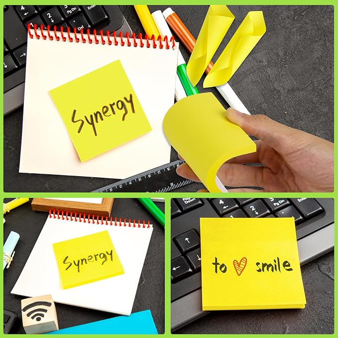 60Pack Yellow Sticky Notes 3x3, Self-Stick Pads, Self-Stick Pads 75 Sheets/Pad - Image 7