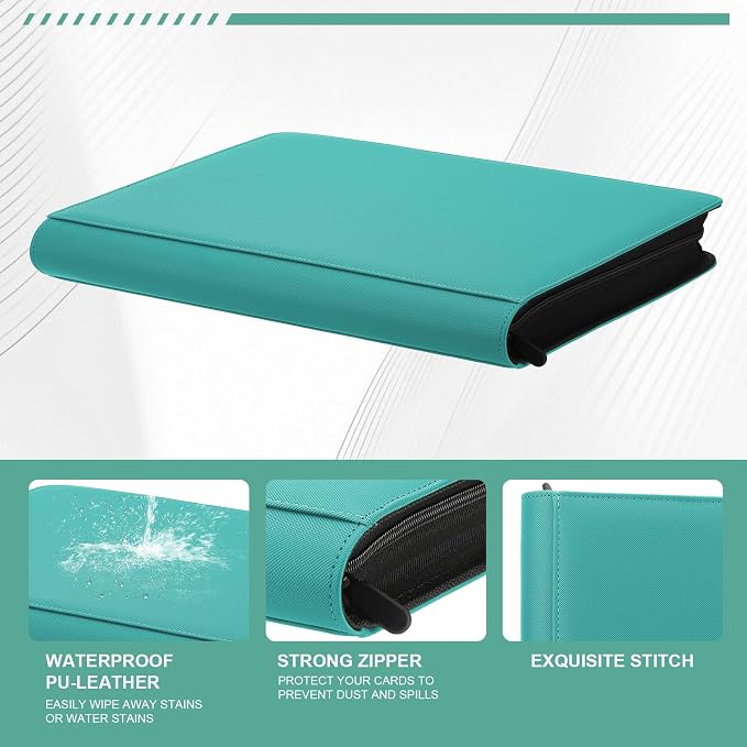 Toploader Binder, Trading Card Binder Storage Hold up 288 Cards 9-Pocket Top - Image 2