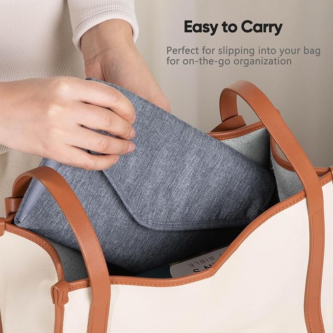Fabric Bill Organizer with Pockets 10x6 Receipt Organizer - Image 6