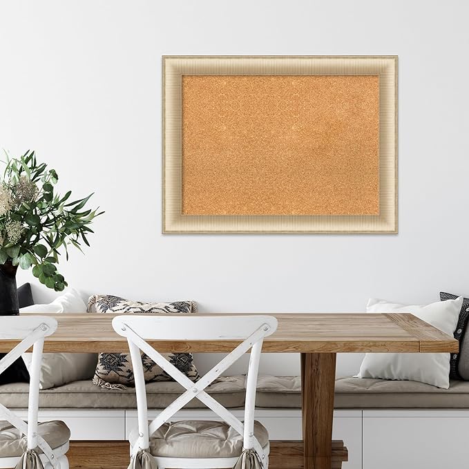 Amanti Art Natural Cork Board for Wall, 25x33 Vision Board with Gold Frame, Medium Corkboard Office Decor for Home Organization, Casual Corkboard Pinboard to display items for home organization-DeskLoop Office