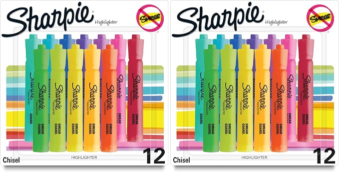 SHARPIE Tank Highlighters, Chisel Tip, Teacher Supplies by Unknown
