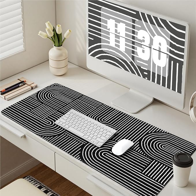 iCasso Black Desk Mat, Large Mouse Pad - Image 6