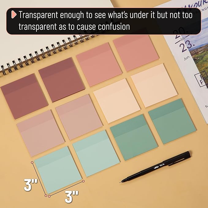 Mr. Pen- Transparent Sticky Notes, 12 Pads, 600 Sheets | See Through - Image 3