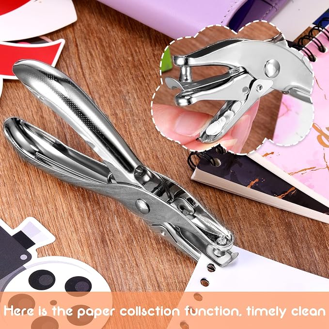 Lanties 24 Pack 1 Hole Punch 1/4 Inch Single Hole Puncher Metal 5 Sheet - Image 3