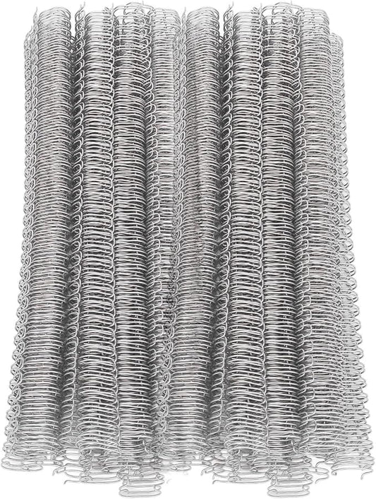 100 Pack Metal Twin Loop Binding Wire Coils, 34-Loop, 3/4" Cinch Book Binding Wire, 3:1 Pitch, YolieraArt Double Loop Bindings180 Sheet Capacity Fit for School Office Notebook Maker Silver-DeskLoop Office