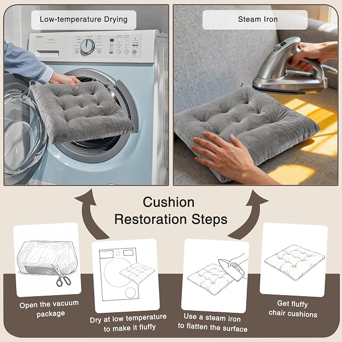 OVOV 1 Pack Chair Cushions for Dining Chairs Soft Seat Cushions for Kitchen - Image 7
