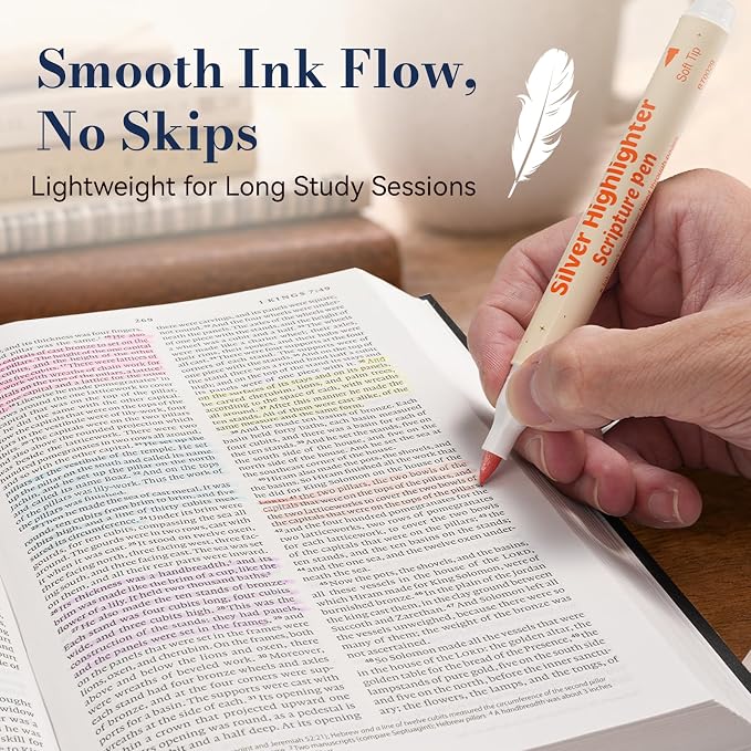 Highlighter Glitter Silver for Bible, No Overly Saturated, No Bleed | No Bleed - Image 6