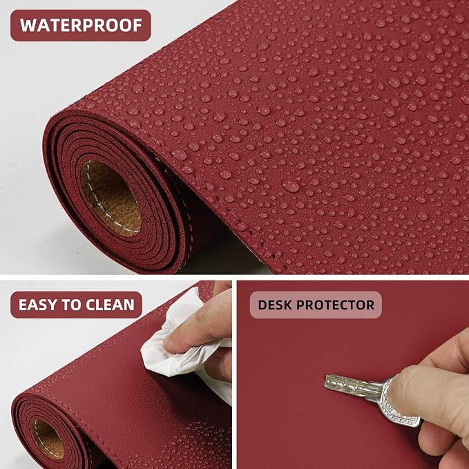 AFIING Leather Desk pad Protector, Large Desk mat - Image 4