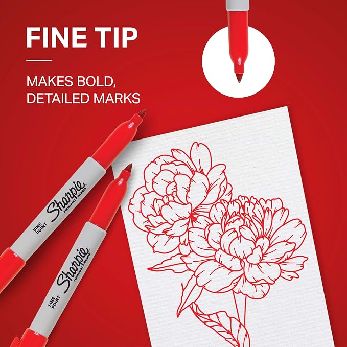 Sharpie Permanent Markers, Fine Tip, Quick Drying, Fade Resistant, - Image 3
