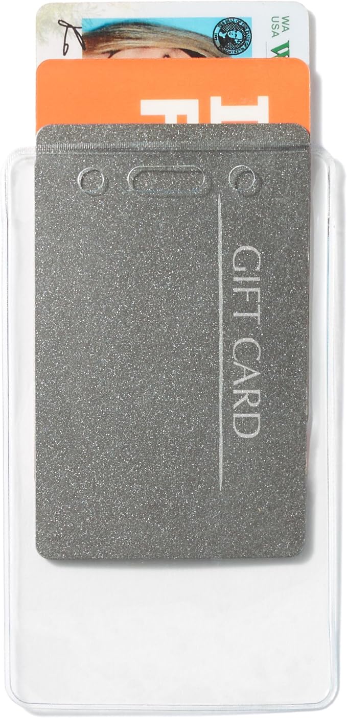 Amazon Basics ID Badge Holders, Vertical Clear Plastic 2.55" x 4.41" - Image 2