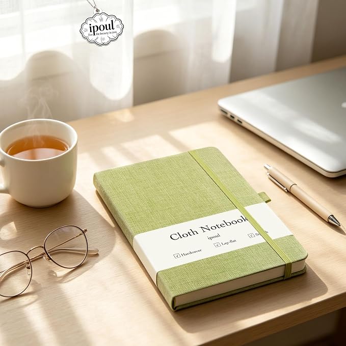 ipoul A5 Notebook, Linen Journal, Lined Page, Journal - Image 2