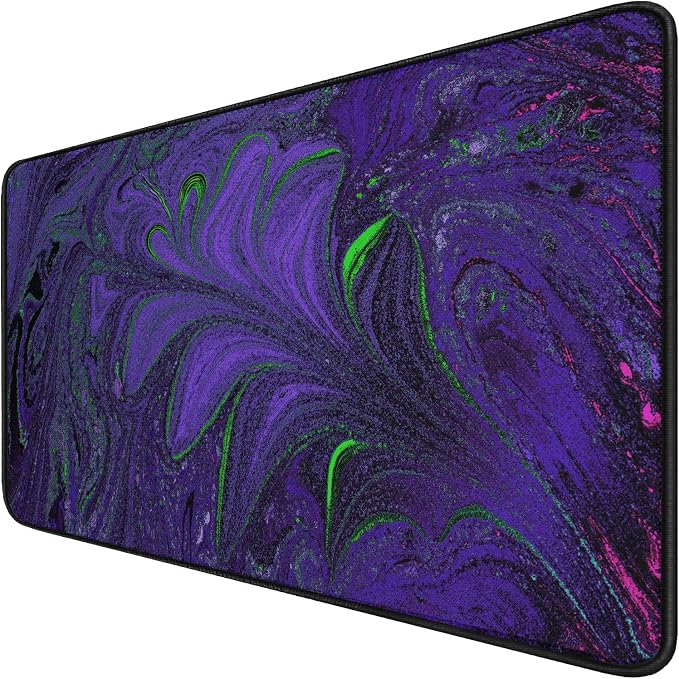 Large Mouse Pad with Stitched Edges, Durable Non-Slip Natural Rubber Base by Hsmienk