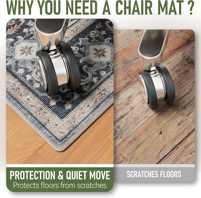 48"x60" Office Chair Mat for Hardwood, Under Desk Chair Mat for Home Office - Image 3