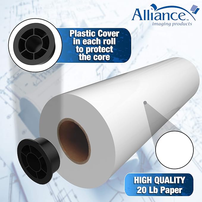 Alliance Wide Format Paper 30” x 500’ Rolls Bond Engineering 92 Bright 20lb - Image 7