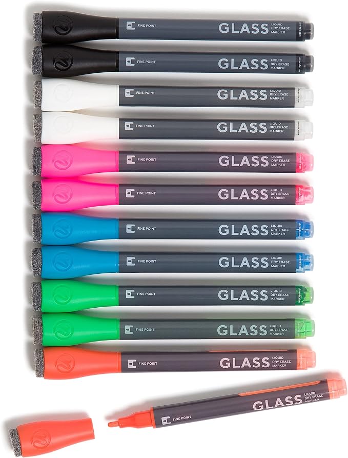 U Brands Fine Tip Liquid Glass Whiteboard Markers - Image 8
