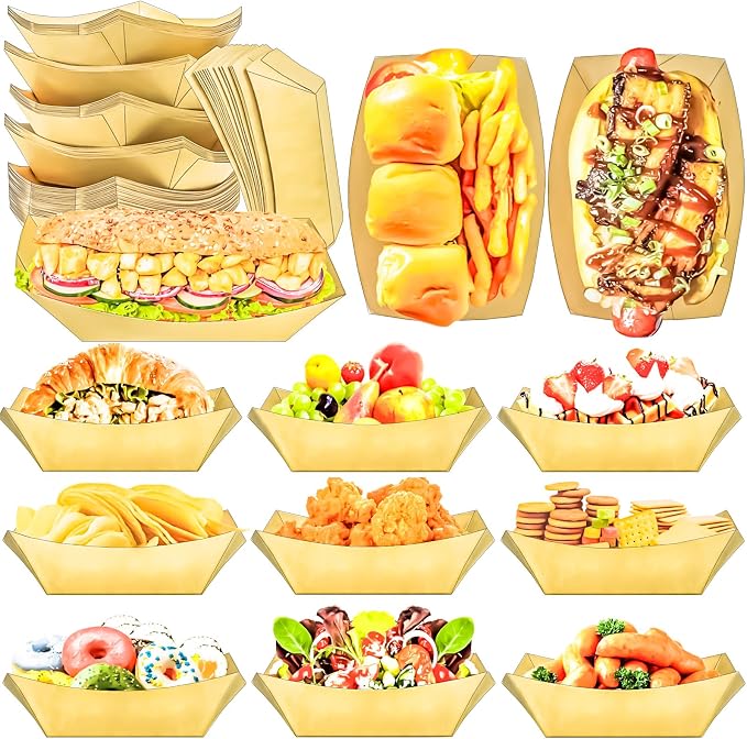 200 Pack 3LB Paper Food Boat Trays Disposable Paper Boat Containers, Heavy Duty - Image 5