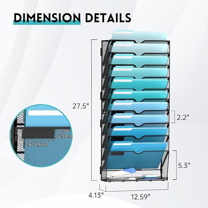 11 Tier Wall File Organizer - Image 3