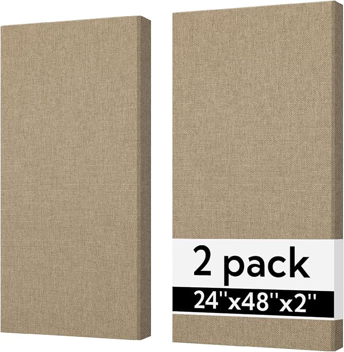 Olanglab Sound Absorbing Acoustic Wall Panels 2 Pack, Large Fabric Wrapped by Olanglab