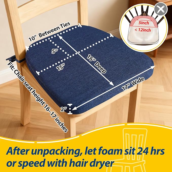 AAAAAcessories D-Shaped Chair Cushions, Machine-Washable Cover - Image 2