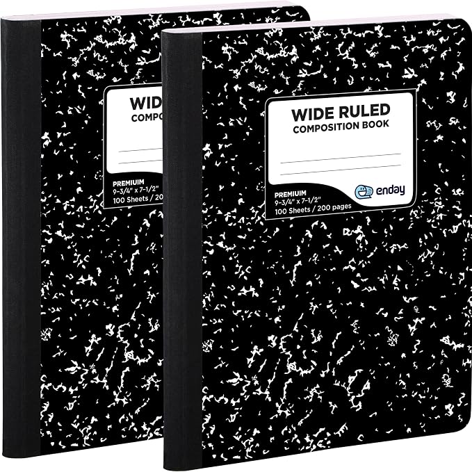 Enday Composition Notebook Hard Cover Marble composition notebook, 100 Sheets - Image 2