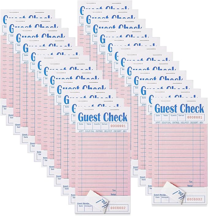 ZPARIK 24 Pack Pink Guest Checks Books by ZPARIK