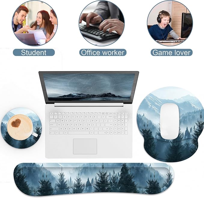 Ergonomic Mouse Pad with Wrist Rest and Keyboard Wrist Rest, Mousepad and Wrist - Image 8