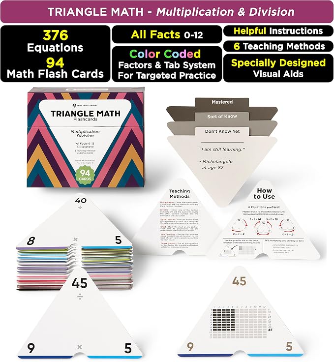 Award-Winning Math Flash Cards – 711 Multiplication & Division Facts – Jumbo - Image 4
