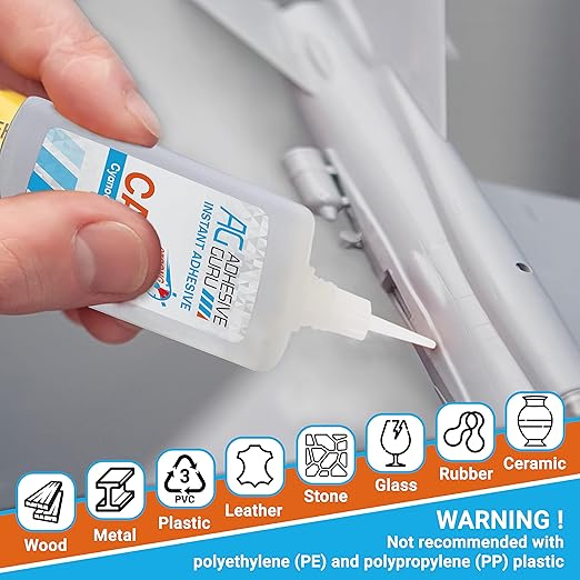 Adhesive Guru CA Glue with Activator - Woodworking Cyanoacrylate Glue (0.9 oz - 3.38 fl oz)