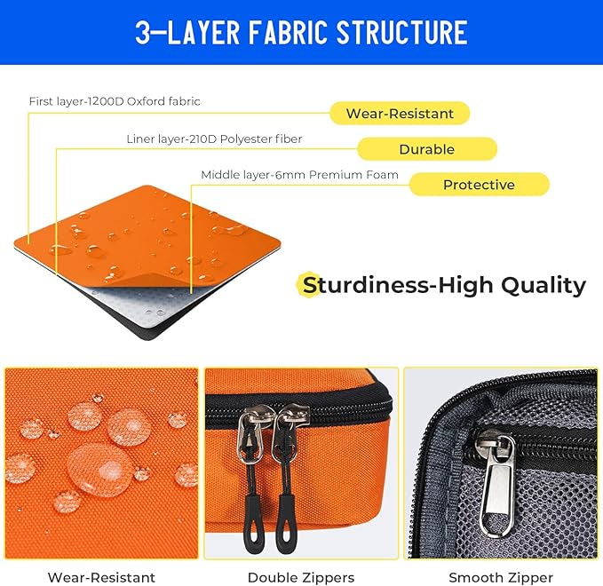 ECHSRT Big Pencil Case, Aesthetic Portable Zipper Pencil Bag with Hidden Pocket, Special Pouch for Men Women Adults, Stationery Organizer Pen Cases for Office Travel, Orange-DeskLoop Office