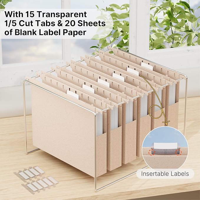XINGIA Hanging File Folders Letter Size, Heavy Duty 1" Expanding Hanging File - Image 5