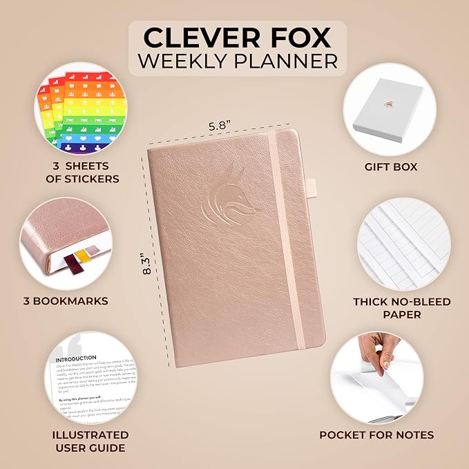 Clever Fox Planner – Undated Weekly & Monthly Planner - Image 2