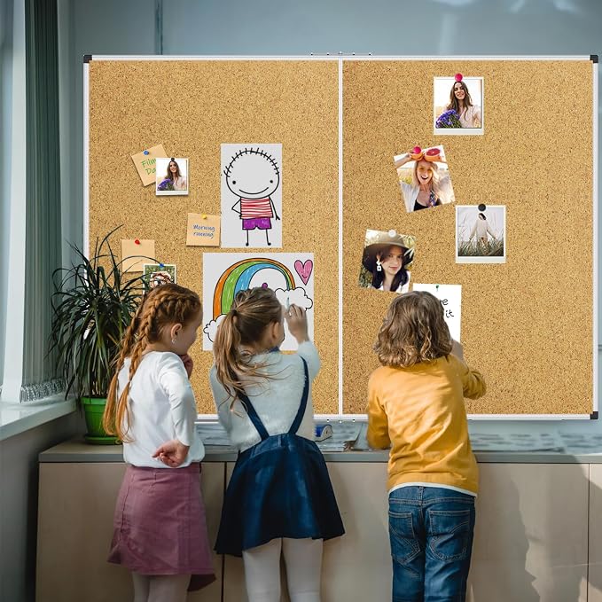 XBoard Large Cork Bulletin Board 60 x 48 Inch, Push Pin Corkboard - Image 5
