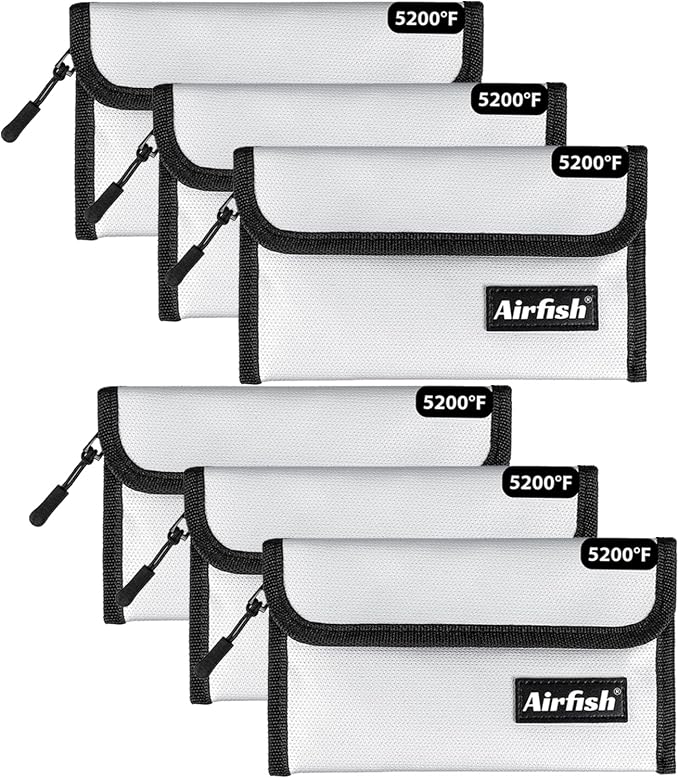 Airfish Fireproof Money Bag, 5 x 8 inches Fireproof Wallet, Waterproof Cash Bag - Image 8