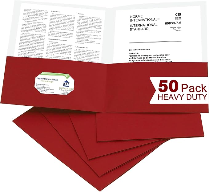 Zzrywuty 50 Packs Paper Red Folders by Zzrywuty