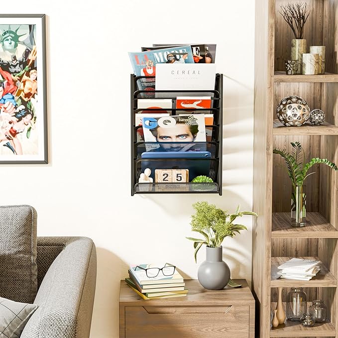 Simple Trending Wall File Organizer, Mesh 7-Tier Vertical Hanging File Holder - Image 4