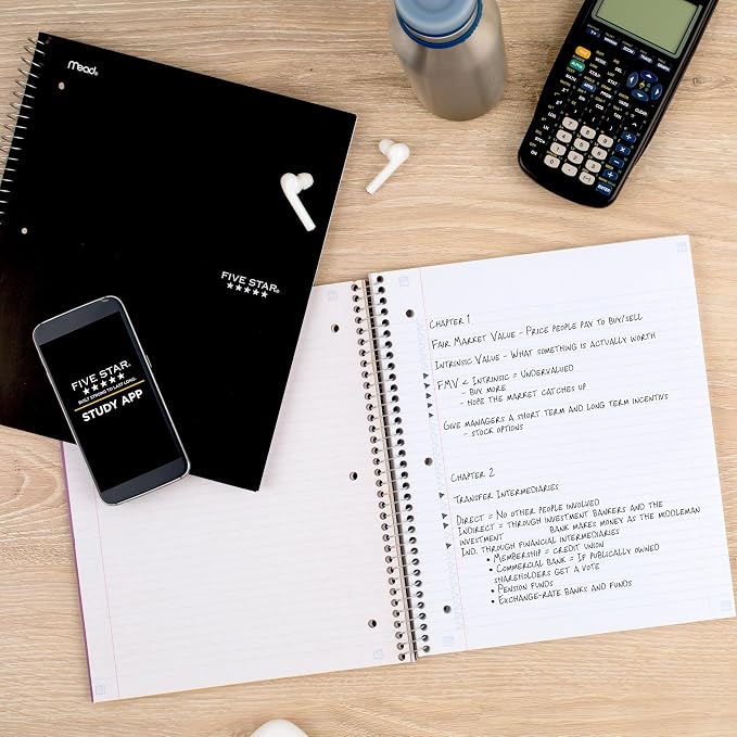 Five Star Spiral Notebook Plus Study App, 1 Subject, College Ruled Paper - Image 8