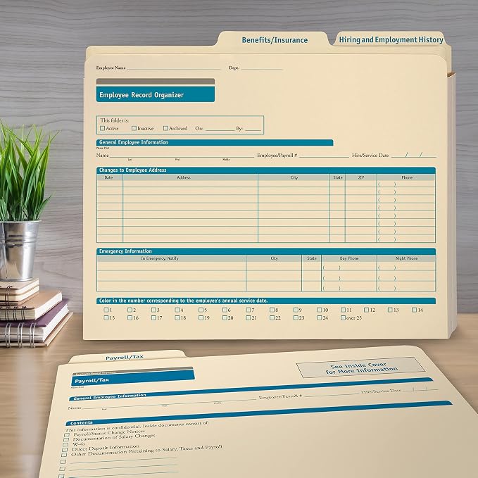 ComplyRight Employee Record Organizer 3-Folder Set, Document Filing Folder - Image 9