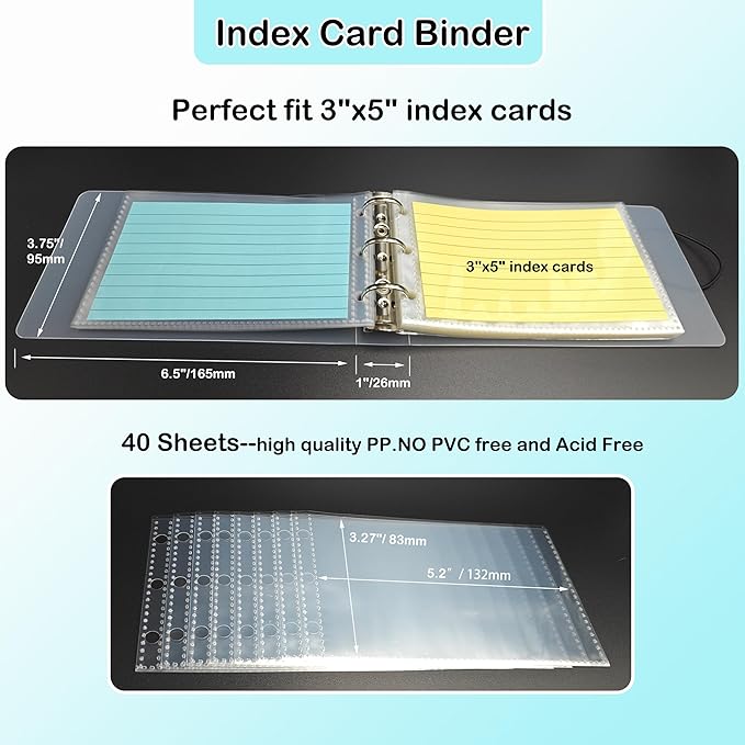 2 Pcs 3x5 Index Card binder - Image 2