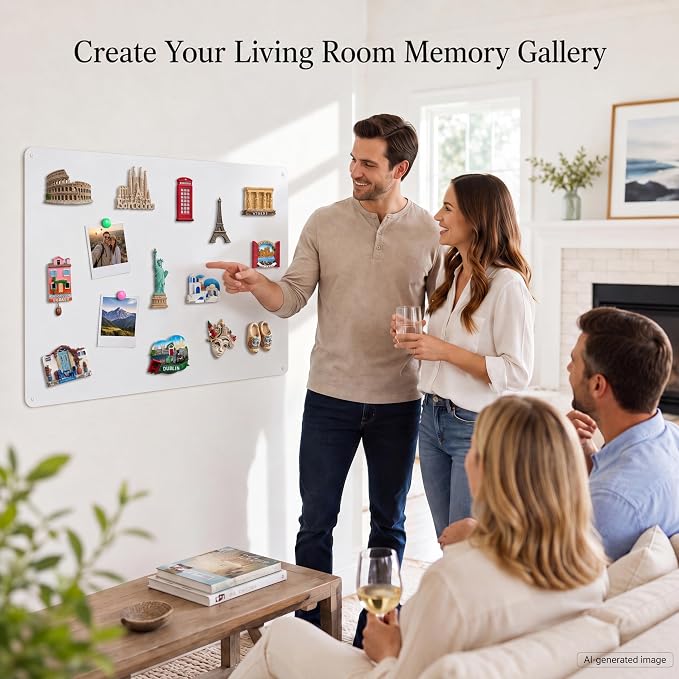 Magnetic Board for Wall 15.7" x 23.6": Large White Display Board for Travel - Image 4