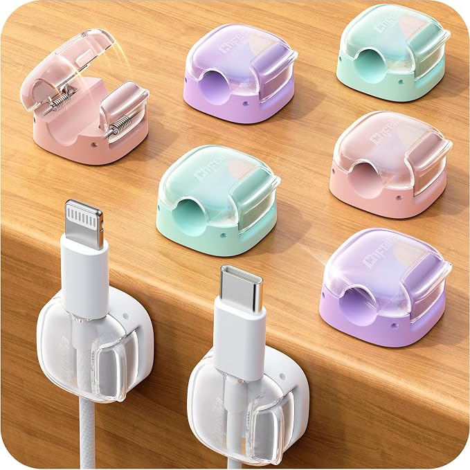 8 Pack Cable Clips, Cord Organizer Cute Spring Cord Holder by Chfeila