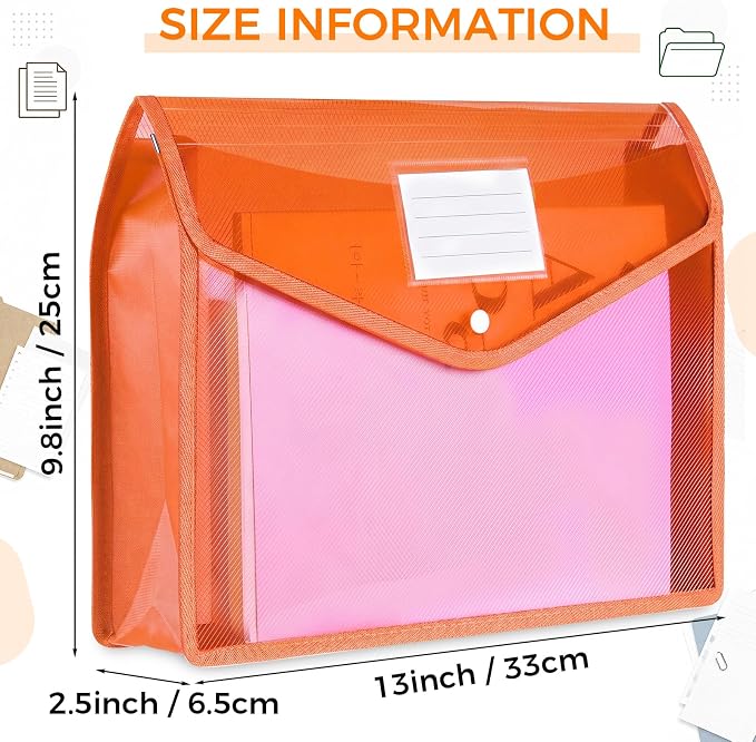 Epakh 10 Pieces Plastic File Folders Envelope Expanding File Wallet Organizer - Image 2
